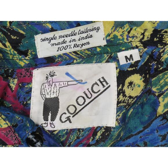 Goouch Vintage Funky Art Print Rayon Shirt - Picture 9 of 9